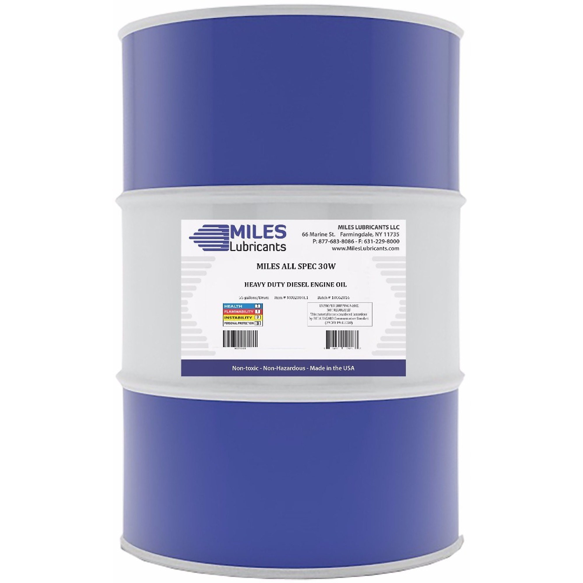 Miles Lubricants All Spec 30W Heavy-Duty Motor Oil - 55-Gal. Drum, Model# M00200401